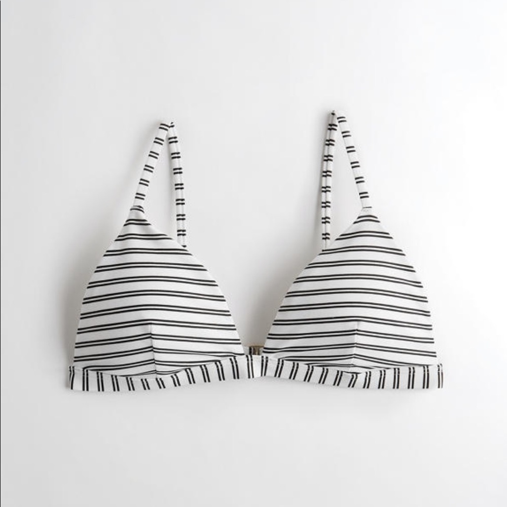 black and white striped bikini